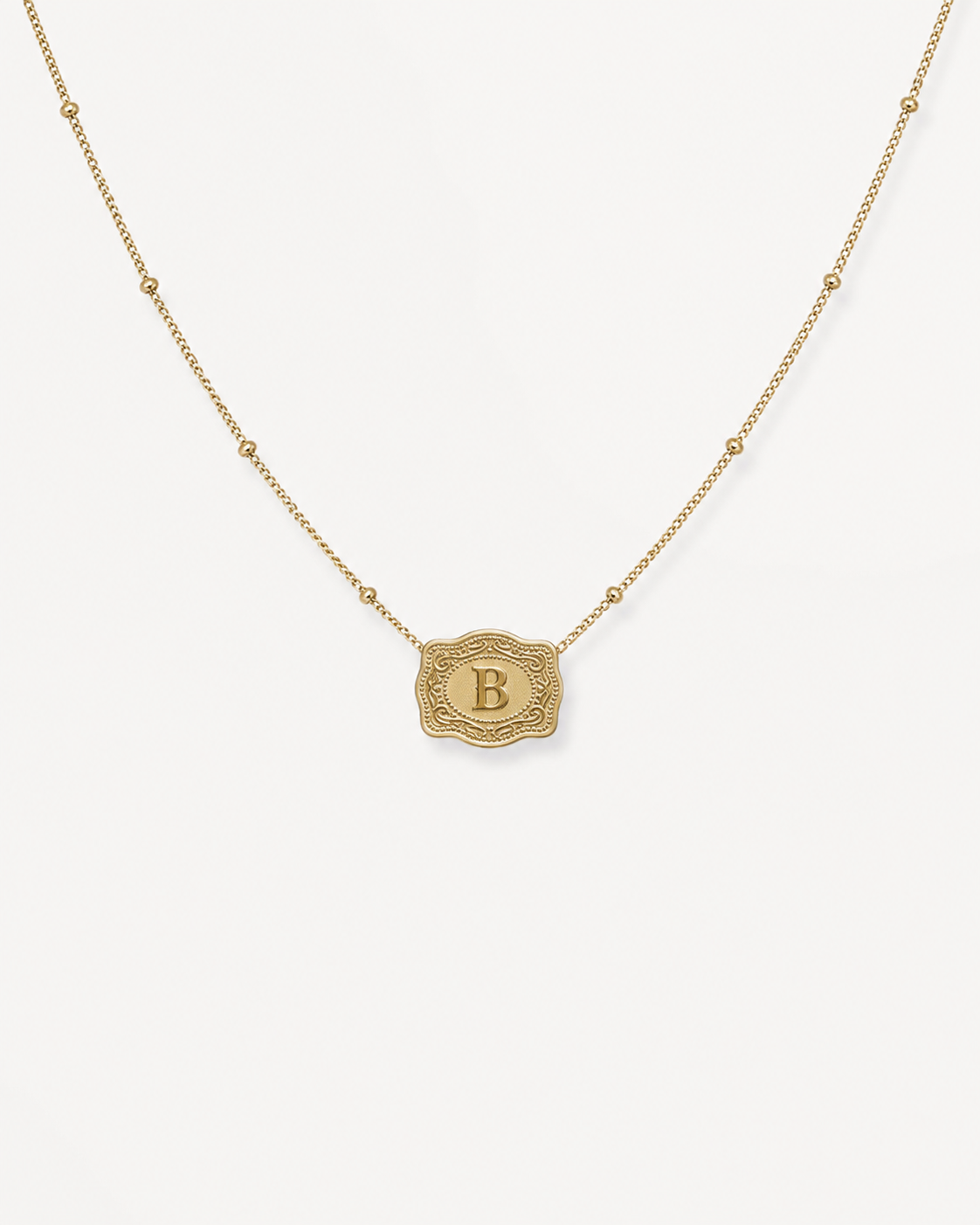 Mini Belt Buckle Initial Necklace
