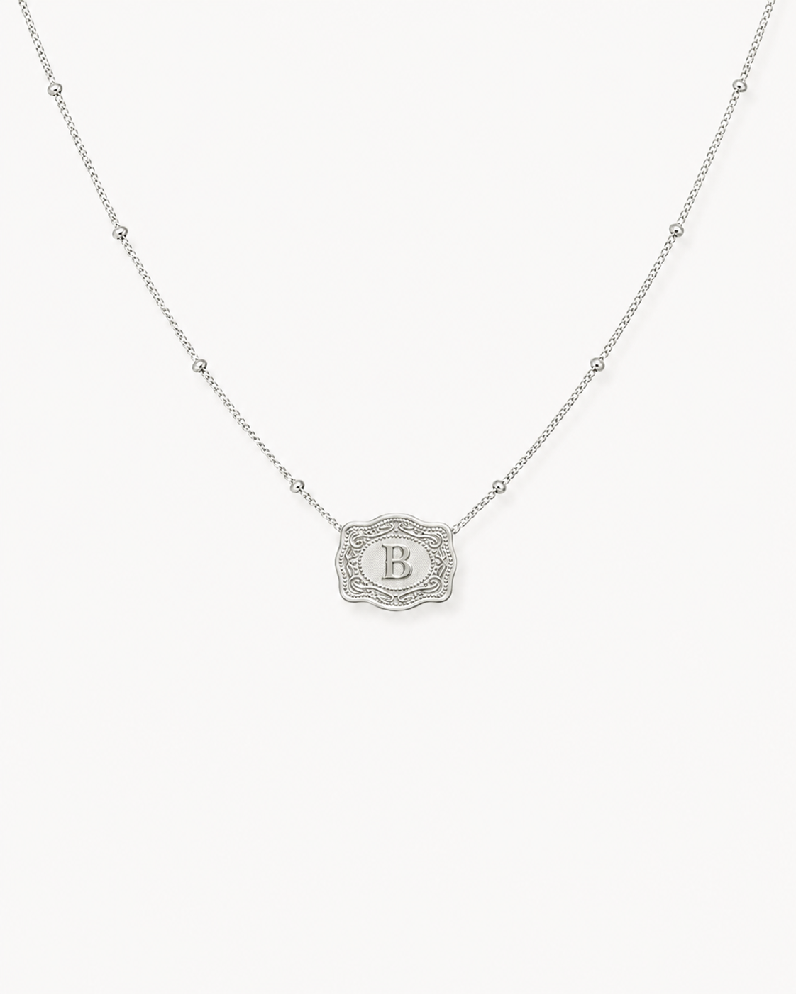 Mini Belt Buckle Initial Necklace